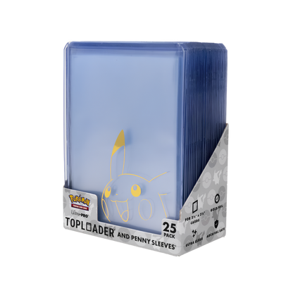 Ultra PRO Pokemon Pikachu Foil Toploader and Penny Sleeves Combo Pack (25 pack)